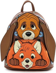 LOUNGEFLY Disney Fox and Hound Todd and Cooper Cosplay Womens Double Strap Shoulder Bag Purse