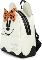 LOUNGEFLY Disney Ghost Minnie Mouse Glow in the Dark Cosplay Double Strap Shoulder Bag Purse