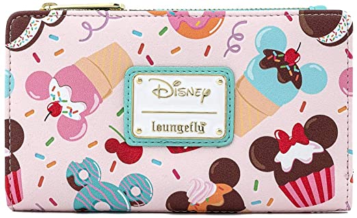LOUNGEFLY Mickey and Minnie Mouse Sweets Flap Wallet