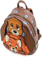 LOUNGEFLY Disney Fox and Hound Todd and Cooper Cosplay Womens Double Strap Shoulder Bag Purse