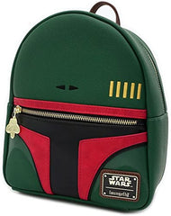 LOUNGEFLY Star Wars Boba Fett Faux Leather Mini Backpack