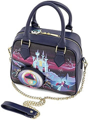 Loungefly Cinderella Castle Chain Strap Blue-Purple Crossbody Bag