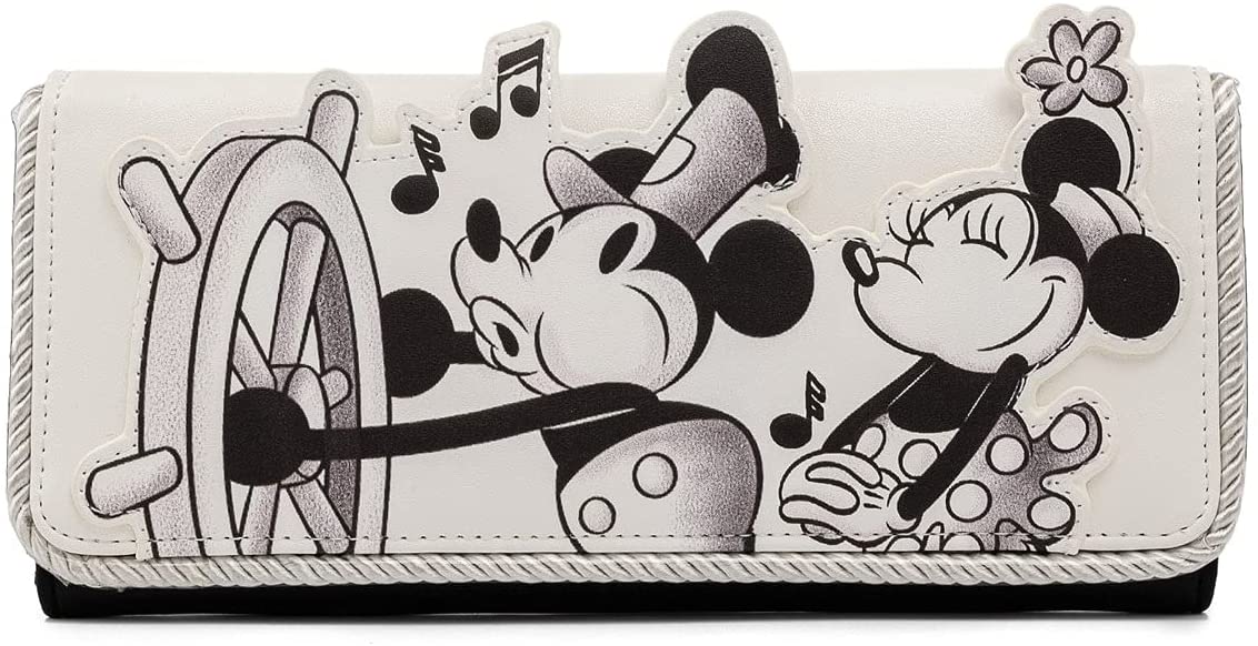 LOUNGEFLY Disney Steamboat Willie Music Cruise Flap Wallet