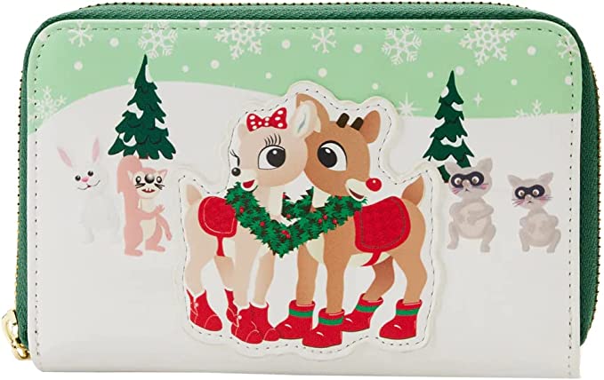 LOUNGEFLY Rudolph Merry Couple Zip-Around Wallet