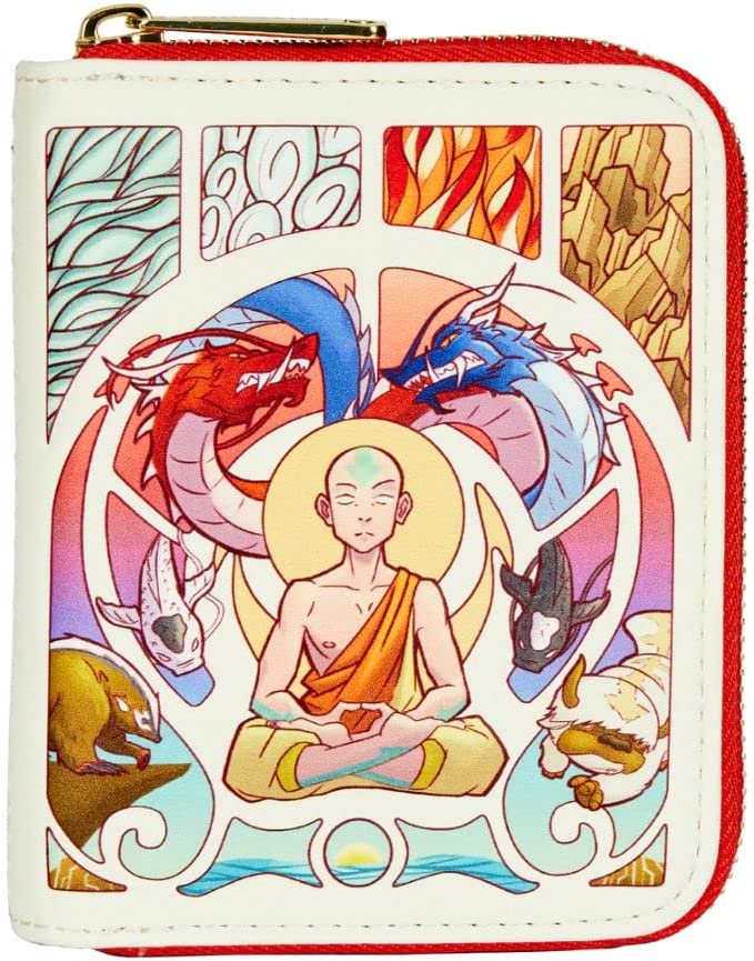 LOUNGEFLY Avatar: The Last Airbender Aang Meditation Glow in the Dark Zip Around Wallet