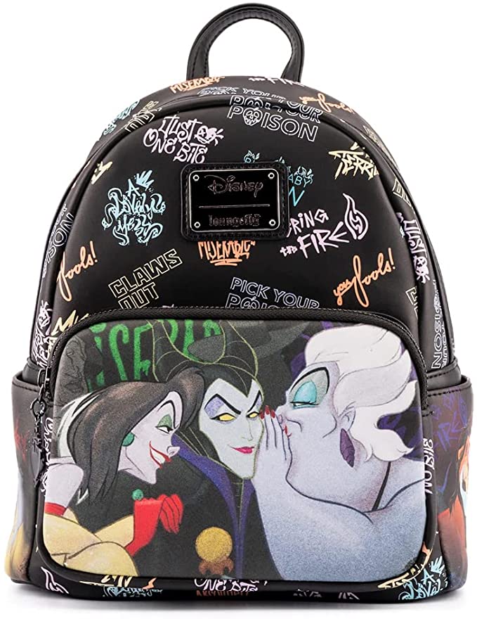 LOUNGEFLY Disney Villains Club Womens Double Strap Shoulder Bag Purse