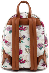 LOUNGEFLY Disney Princesses Floral Print Faux Leather Womens Double Strap Shoulder Bag Purse