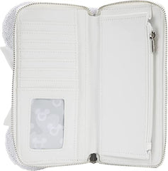 LOUNGEFLY Disney Minnie Sequin Wedding Zip-Around Wallet