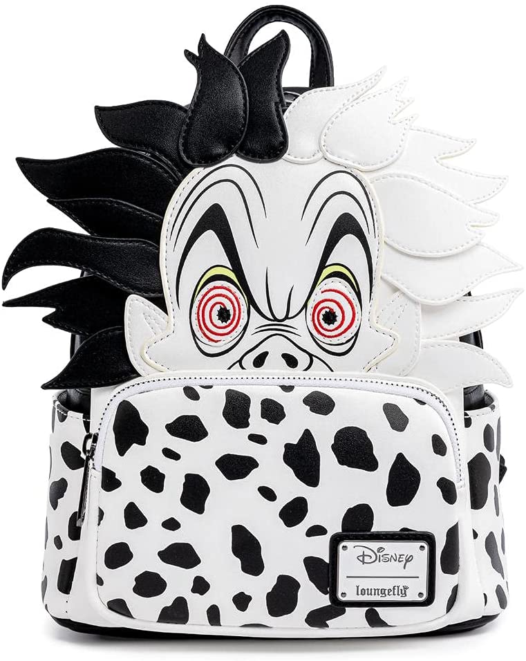 LOUNGEFLY Disney Villains Cruella De Vil Spots Cosplay Womens Double Strap Shoulder Bag Purse