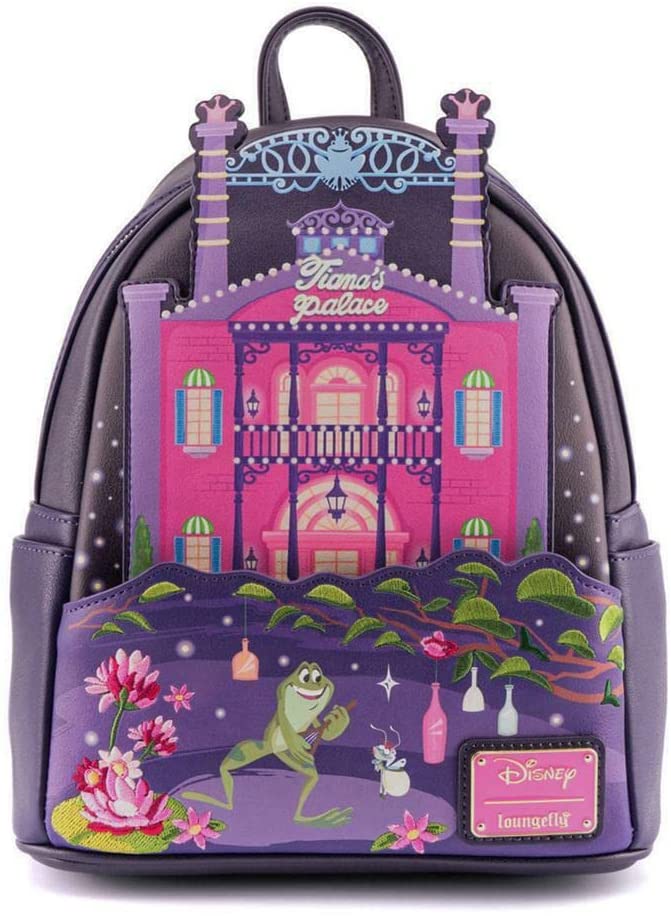LOUNGEFLY Disney Princess and the Frog Tiana's Place Womens Double Strap Shoulder Bag Purse