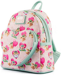 LOUNGEFLY Mandalorian Grogu Valentines Mini Backpack