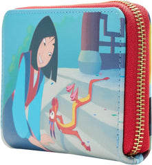LOUNGEFLY Disney Mulan Princess Scene Zip Around Wallet