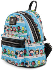 LOUNGEFLY DC Comics Superheroes Chibi Lineup Mini Backpack