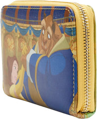 LOUNGEFLY Beauty and the Beast Belle Princess Scenes Zip Around Wallet