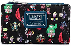 Loungefly Loungely Marvel SY Chibi Group Faux Leather Snap Wallet