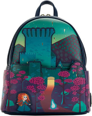 LOUNGEFLY Disney Brave Princess Castle Series Womens Double Strap Shoulder Bag Purse