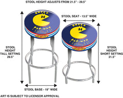ARCADE1UP Stool Adjustable Height 21.5 inches to 29.5 inches (Super Pac Man)