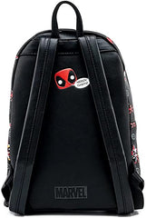 LOUNGEFLY POP Marvel Deadpool 30th Anniversary All Over Print Womens Double Strap Shoulder Bag Purse