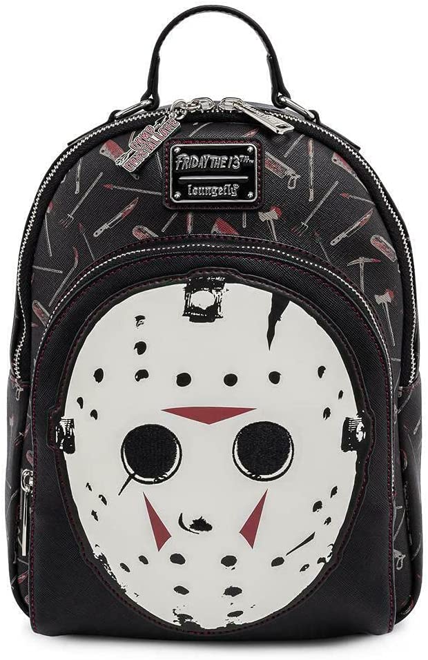 LOUNGEFLY Friday the 13th Jason Mask Womens Double Strap Shoulder Bag Purse