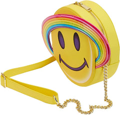 Loungefly Lisa Frank Yellow Rainbow Ring Saturn Crossbody Bag