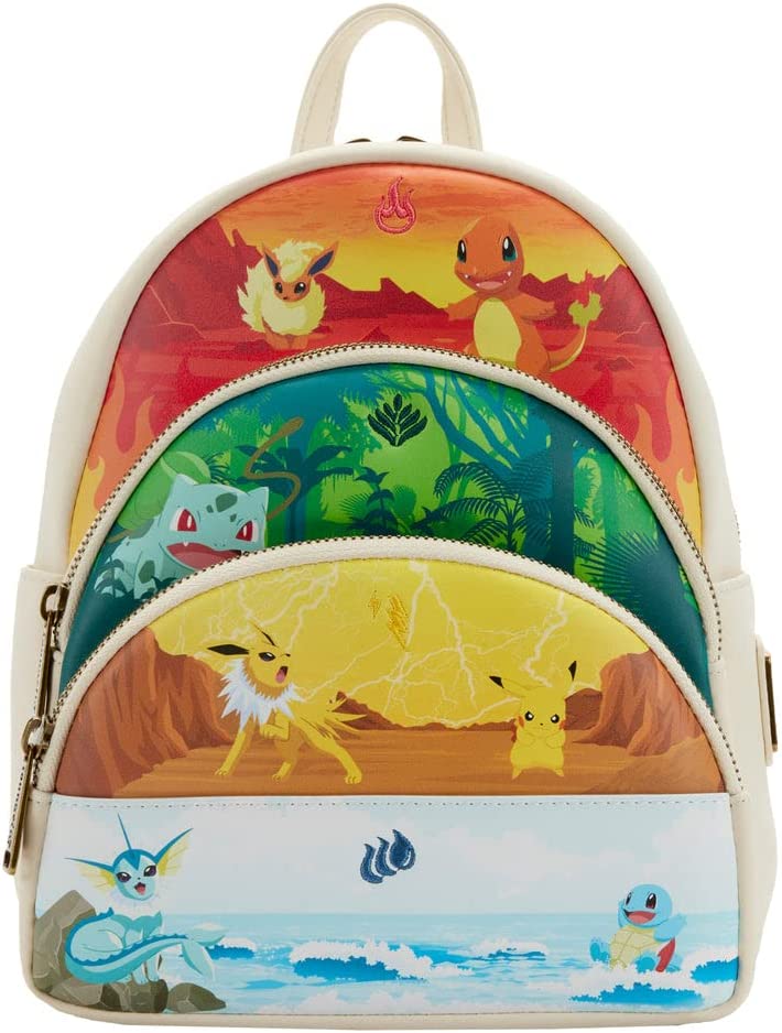 LOUNGEFLY Pokemon Elements Triple Pocket Mini Backpack