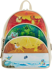 LOUNGEFLY Pokemon Elements Triple Pocket Mini Backpack
