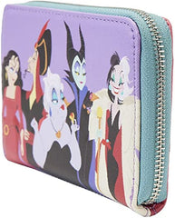 LOUNGEFLY Disney Villains Color Block Zip Around Wallet