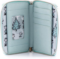 LOUNGEFLY Peanuts Happy Holidays All Over Print Zip around Wallet