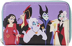 LOUNGEFLY Disney Villains Color Block Zip Around Wallet