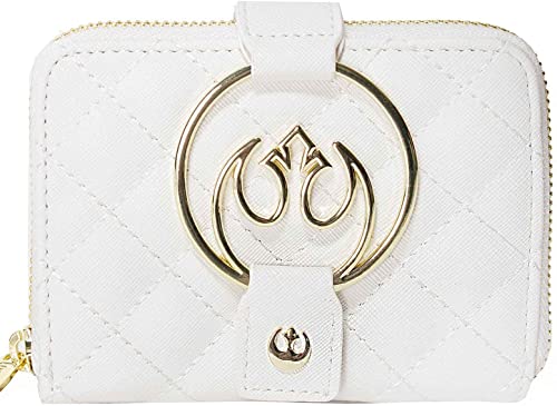 Loungefly Star Wars White Gold Rebel Hardware Zip Around Wallet
