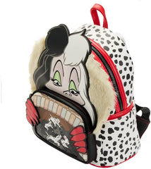 LOUNGEFLY Disney Villains Scene 101 Dalmatians Cruella Womens Double Strap Shoulder Bag Purse