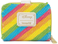 LOUNGEFLY Disney Sequin Rainbow Minnie Mouse Zip Around Wallet