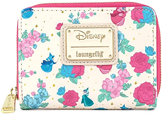 Loungefly Disney Sleeping Beauty Floral Fairy Zip Around Wallet