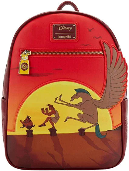 LOUNGEFLY Disney Hercules 25th Anniversary Sunset Womens Double Strap Shoulder Bag Purse