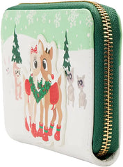 LOUNGEFLY Rudolph Merry Couple Zip-Around Wallet