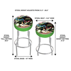ARCADE1UP Teenage Mutant Ninja Turtles Tmnt Adjustable Stool, 21.5" to 29.5" - Electronic Games