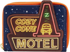 LOUNGEFLY Disney Pixar Moments Cozy Cone Zip Around Wallet Cars One Size
