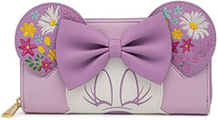 LOUNGEFLY Disney Minnie Holding Flowers Ziparound