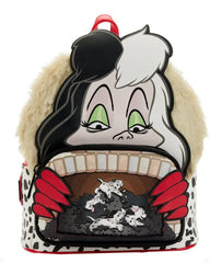 LOUNGEFLY Disney Villains Scene 101 Dalmatians Cruella Womens Double Strap Shoulder Bag Purse