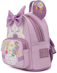 LOUNGEFLY Disney Minnie Mouse Holding Flowers Womens Double Strap Shoulder Bag Purse