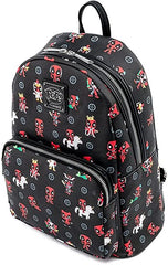LOUNGEFLY POP Marvel Deadpool 30th Anniversary All Over Print Womens Double Strap Shoulder Bag Purse