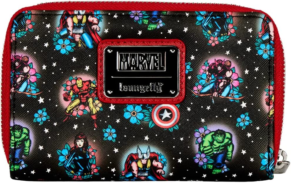 LOUNGEFLY Marvel Avengers Tattoo Zip Around Wallet Marvel - Avengers One Size