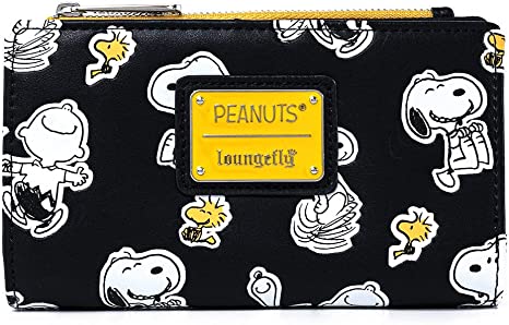 LOUNGEFLY Peanuts Snoopy and Woodstock All Over Print Wallet