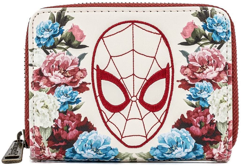 Loungefly Marvel Spiderman Floral Zip Around Wallet