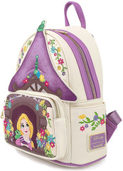 LOUNGEFLY Disney Tangled Tower Scene Womens Double Strap Shoulder Bag Purse