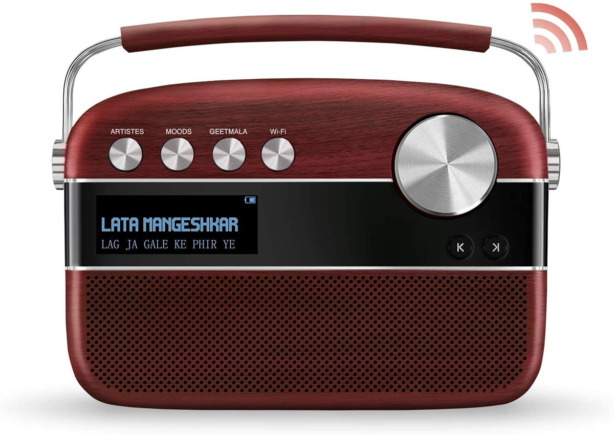 SAREGAMA Carvaan SC01 Portable Digital Music Player - Hindi (with App WiFi, Cherrywood)