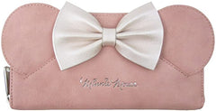 LOUNGEFLY x Disney Minnie Mouse Ears Bow Zip Around Wallet, Pink, One Size
