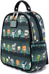 LOUNGEFLY Universal Monsters Chibi All Over Print Womens Double Strap Shoulder Bag Purse