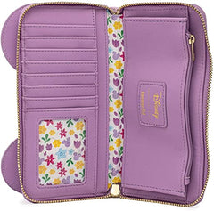 LOUNGEFLY Disney Minnie Holding Flowers Ziparound