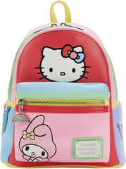 LOUNGEFLY Sanrio Hello Kitty and Friends Color Block Womens Double Strap Shoulder Bag Purse